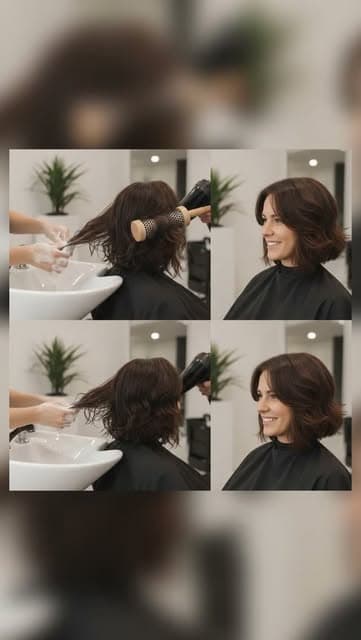 Wash, cut & blow-dry in progress